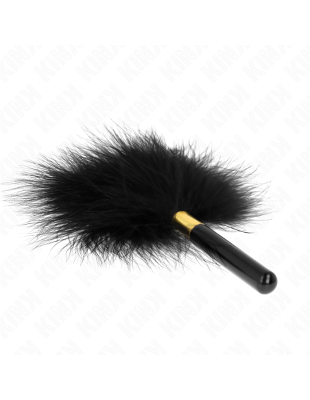 KINK PLUMAS PARA COSQUILLAS METAL DORADO NEGRA 18 CM