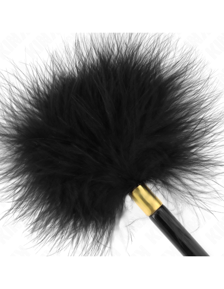 KINK PLUMAS PARA COSQUILLAS METAL DORADO NEGRA 18 CM