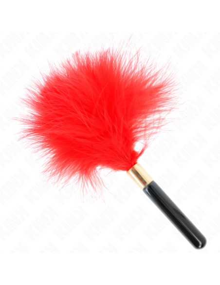 KINK PLUMAS PARA COSQUILLAS METAL DORADO ROJO 18 CM