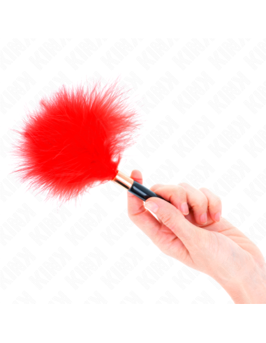 KINK PLUMAS PARA COSQUILLAS METAL DORADO ROJO 18 CM