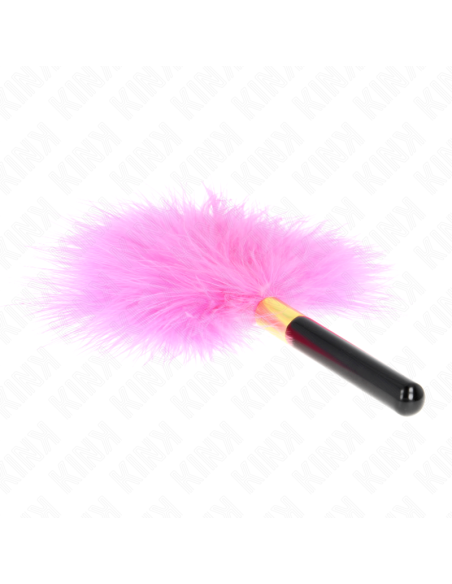 KINK PLUMAS PARA COSQUILLAS METAL DORADO FUCSIA 18 CM