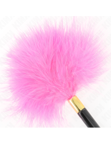 KINK PLUMAS PARA COSQUILLAS METAL DORADO FUCSIA 18 CM