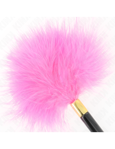KINK PLUMAS PARA COSQUILLAS METAL DORADO FUCSIA 18 CM
