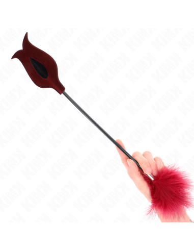 KINK PLUMAS PARA COSQUILLAS CON PALETA FORMA DE ROSA 38 CM