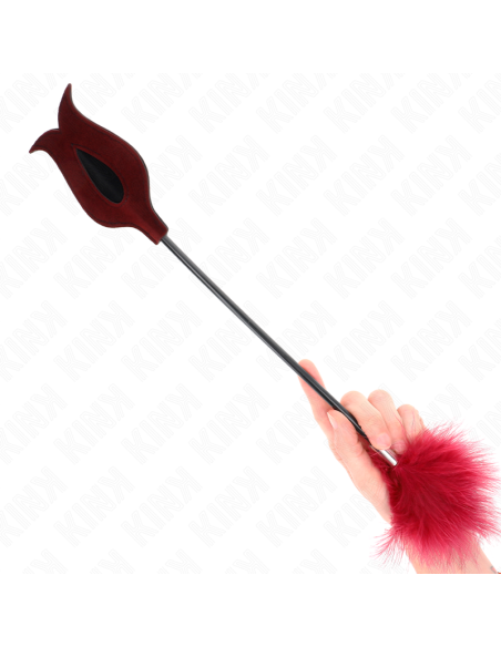 KINK PLUMAS PARA COSQUILLAS CON PALETA FORMA DE ROSA 38 CM