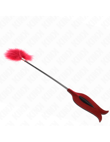 KINK PLUMAS PARA COSQUILLAS CON PALETA FORMA DE ROSA 38 CM