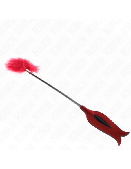 KINK PLUMAS PARA COSQUILLAS CON PALETA FORMA DE ROSA 38 CM