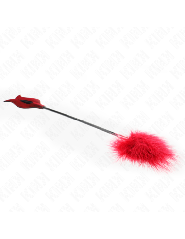 KINK PLUMAS PARA COSQUILLAS CON PALETA FORMA DE ROSA 38 CM