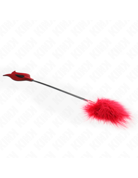 KINK PLUMAS PARA COSQUILLAS CON PALETA FORMA DE ROSA 38 CM