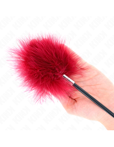 KINK PLUMAS PARA COSQUILLAS CON PALETA FORMA DE ROSA 38 CM