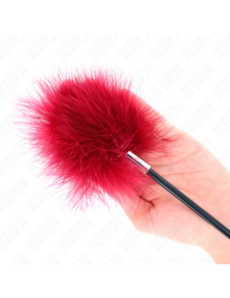 KINK PLUMAS PARA COSQUILLAS CON PALETA FORMA DE ROSA 38 CM