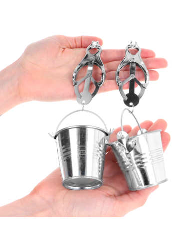 KINK PINZAS PARA PEZONES ESTILO JAPONAS CON CUBOS PLATEADO