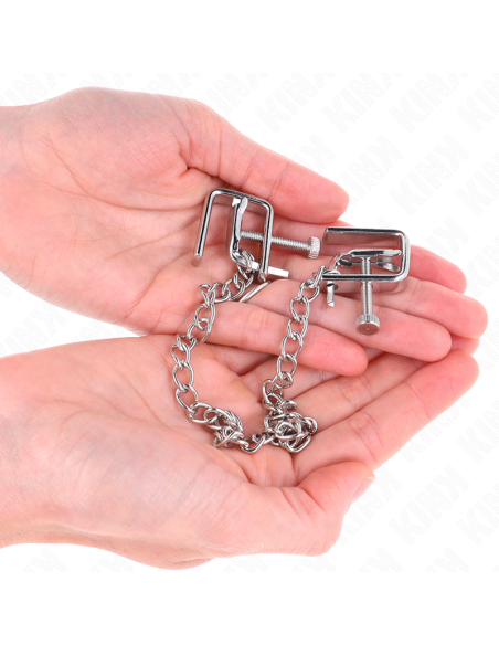 KINK PINZAS PARA PEZONES COMPRESORA TORNILLO DE BANCO CON CADENA 30 CM