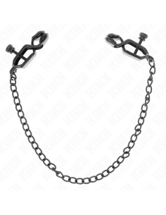 KINK PINZAS PARA PEZONES PLANAS NEGRO CON CADENA NEGRO 30 CM