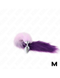 KINK PLUG ANAL TALLA M 8 X 35 CM CON COLA SINTATICA 40 CM VIOLETA
