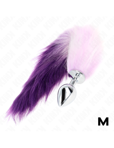 KINK PLUG ANAL TALLA M 8 X 35 CM CON COLA SINTATICA 40 CM VIOLETA