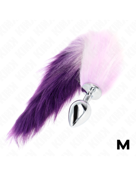 KINK PLUG ANAL TALLA M 8 X 35 CM CON COLA SINTATICA 40 CM VIOLETA