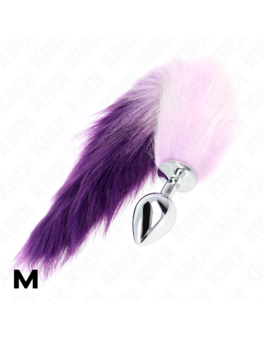 KINK PLUG ANAL TALLA M 8 X 35 CM CON COLA SINTATICA 40 CM VIOLETA