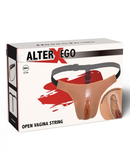 HIDDEN DESIRE ALTER EGO TANGA VAGINA ABIERTA AJUSTABLE NATURAL