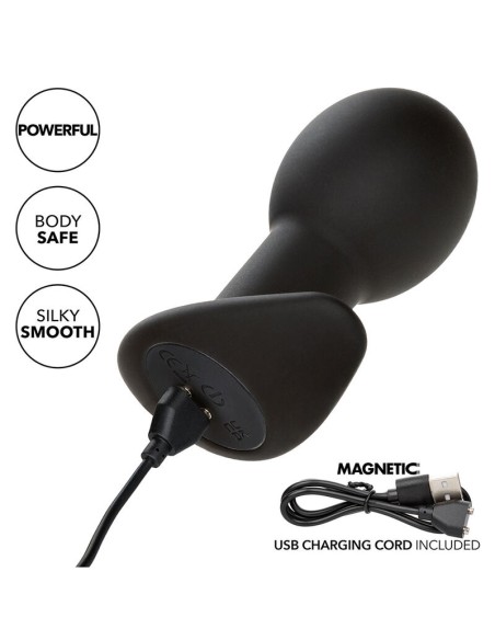 CALEXOTICS ROCK BOTTOM PLUG ANAL 10 VIBRACIONES SILICONA NEGRO