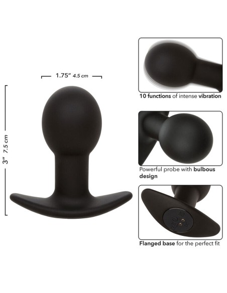 CALEXOTICS ROCK BOTTOM PLUG ANAL 10 VIBRACIONES SILICONA NEGRO