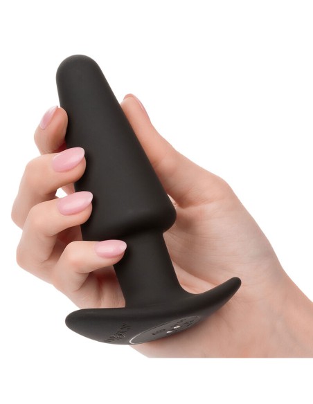 CALEXOTICS ROCK BOTTOM PLUG ANAL CANICO 10 VIBRACIONES SILICONA NEGRO