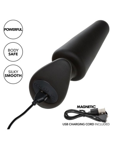 CALEXOTICS ROCK BOTTOM PLUG ANAL CANICO 10 VIBRACIONES SILICONA NEGRO