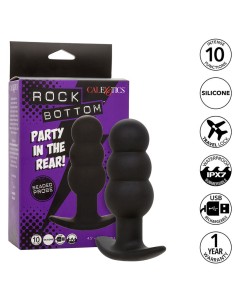 CALEXOTICS ROCK BOTTOM PLUG ANAL CON CUENTAS 10 VIBRACIONES SILICONA NEGRO 2
