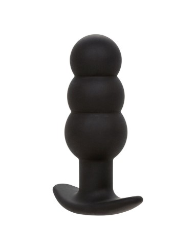 CALEXOTICS ROCK BOTTOM PLUG ANAL CON CUENTAS 10 VIBRACIONES SILICONA NEGRO