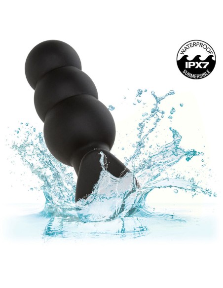 CALEXOTICS ROCK BOTTOM PLUG ANAL CON CUENTAS 10 VIBRACIONES SILICONA NEGRO