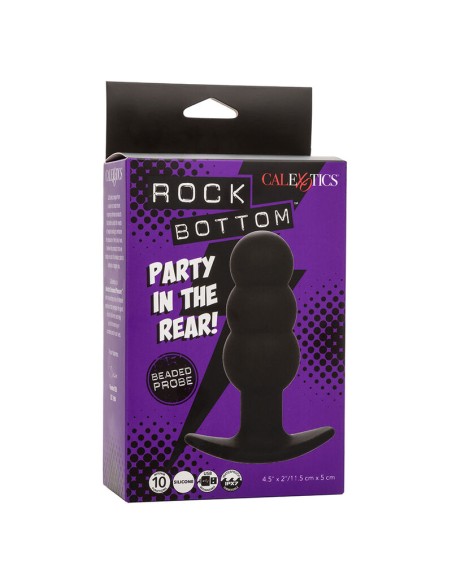 CALEXOTICS ROCK BOTTOM PLUG ANAL CON CUENTAS 10 VIBRACIONES SILICONA NEGRO