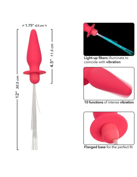CALEXOTICS SOUTHERN LIGHTS LIGHT UP PLUG ANAL CON LUCES 10 VIBRACIONES SILICONA ROSA