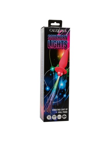 CALEXOTICS SOUTHERN LIGHTS LIGHT UP PLUG ANAL CON LUCES 10 VIBRACIONES SILICONA ROSA
