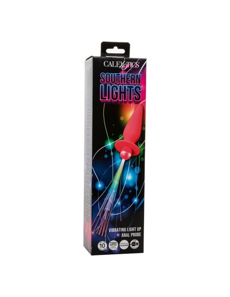 CALEXOTICS SOUTHERN LIGHTS LIGHT UP PLUG ANAL CON LUCES 10 VIBRACIONES SILICONA ROSA