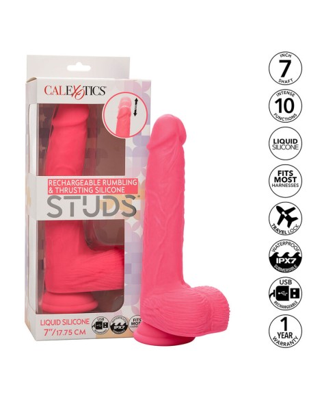 CALEXOTICS STUDS VIBRADOR REALASTICO 10 VIBRACIONES Y ROSA