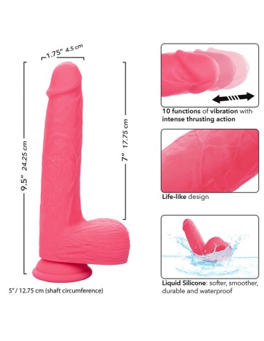 CALEXOTICS STUDS VIBRADOR REALASTICO 10 VIBRACIONES Y ROSA