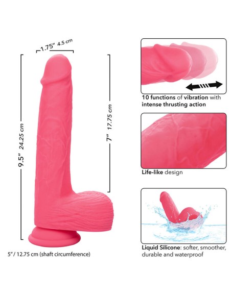 CALEXOTICS STUDS VIBRADOR REALASTICO 10 VIBRACIONES Y ROSA