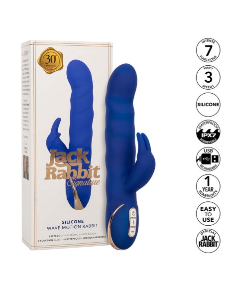 CALEXOTICS JACK VIBRADOR RABBIT MOVIMIENTO DE ONDAS AZUL