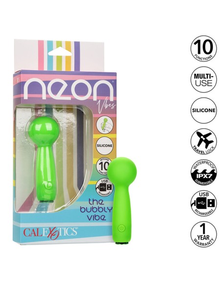 CALEXOTICS NEON VIBES THE BUBBLY VIBE MINI MASAJEADOR 10 VIBRACIONES VERDE
