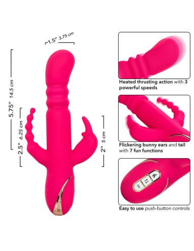 CALEXOTICS JACK FANTASY TRIPLE VIBRADOR CALENTABLE RABBIT ROSA