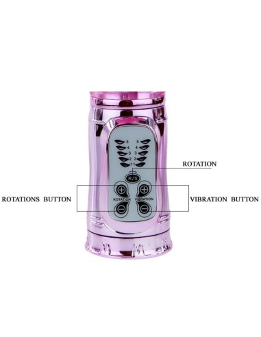 VIBRADOR RECARGABLE CON ROTACION Y ESTIMULADOR THROBBING BUTTERFLY