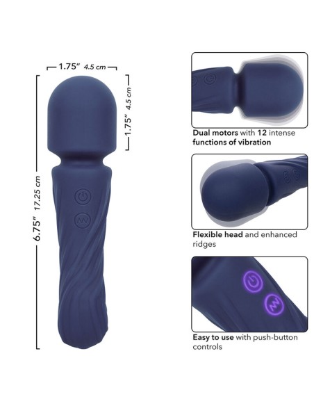 CALEXOTICS CHARISMA ALLURE MASAJEADOR DOBLE MOTOR 12 FUNCIONES 1725 CM X 45 CM MORADO