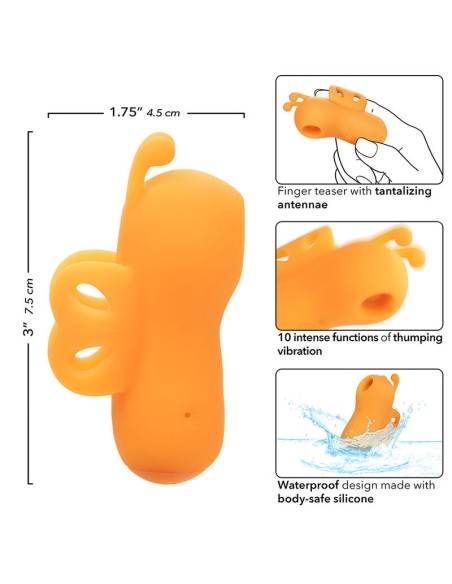 CALEXOTICS NEON VIBES THE BUZZING VIBE ESTIMULADOR DE DEDO 10 VIBRACIONES NARANJA