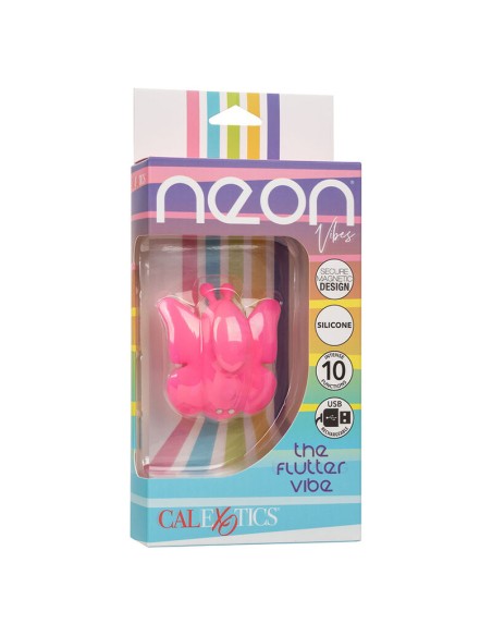 CALEXOTICS NEON VIBES THE FLUTTER VIBE ESTIMULADOR 10 VIBRACIONES ROSA