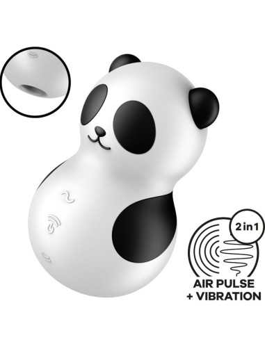 SATISFYER POCKET PANDA ESTIMULADOR VIBRADOR BLANCO Y NEGRO