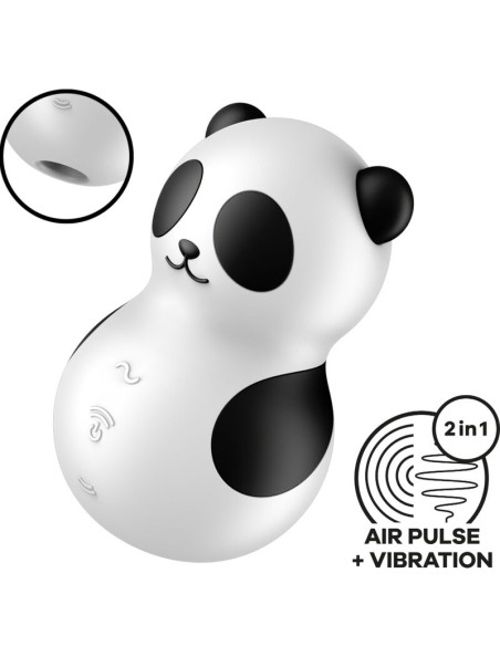 SATISFYER POCKET PANDA ESTIMULADOR VIBRADOR BLANCO Y NEGRO