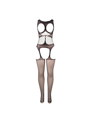 SUBBLIME 951900 BODYSTOCKING CROTCHLESS DE REJILLA CON COPA Y HOMBROS ABIERTOS NEGRO TALLA ANICA