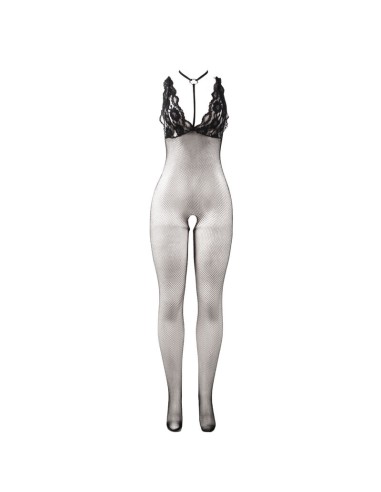 SUBBLIME 951993 BODYSTOCKING CROTCHLESS DE REJILLA TRANSPARENTE NEGRO TALLA ANICA