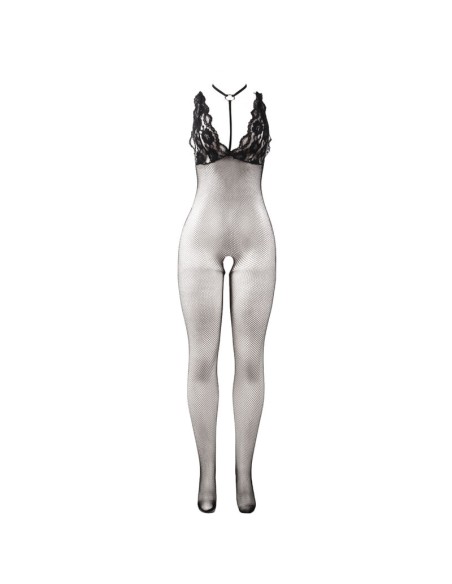 SUBBLIME 951993 BODYSTOCKING CROTCHLESS DE REJILLA TRANSPARENTE NEGRO TALLA ANICA