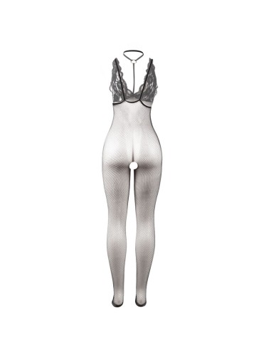 SUBBLIME 951993 BODYSTOCKING CROTCHLESS DE REJILLA TRANSPARENTE NEGRO TALLA ANICA